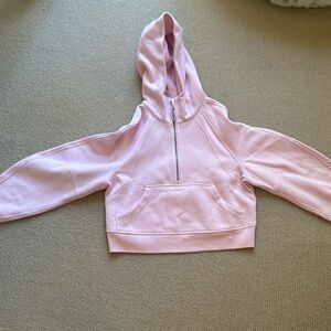 lululemon oversized scuba half-zip hoodie in strawberry milkshake